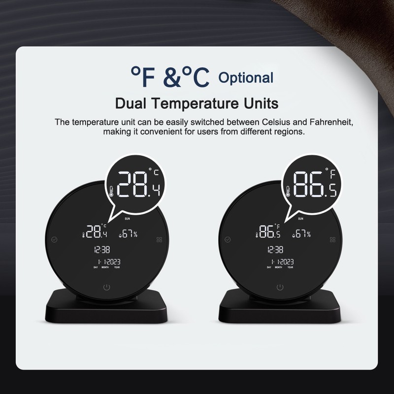 Tuya WIFI USB Rechargeable Temperature and Humidity Detector Household Office