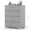 4-Drawer Storage Cabinet Chest Of Drawers W/ Metal Legs Handles