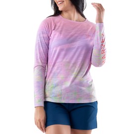 Guy Harvey Women's Long Sleeve Slub Raglan Tee, Sachet Pink/Flamingo, XX-Large