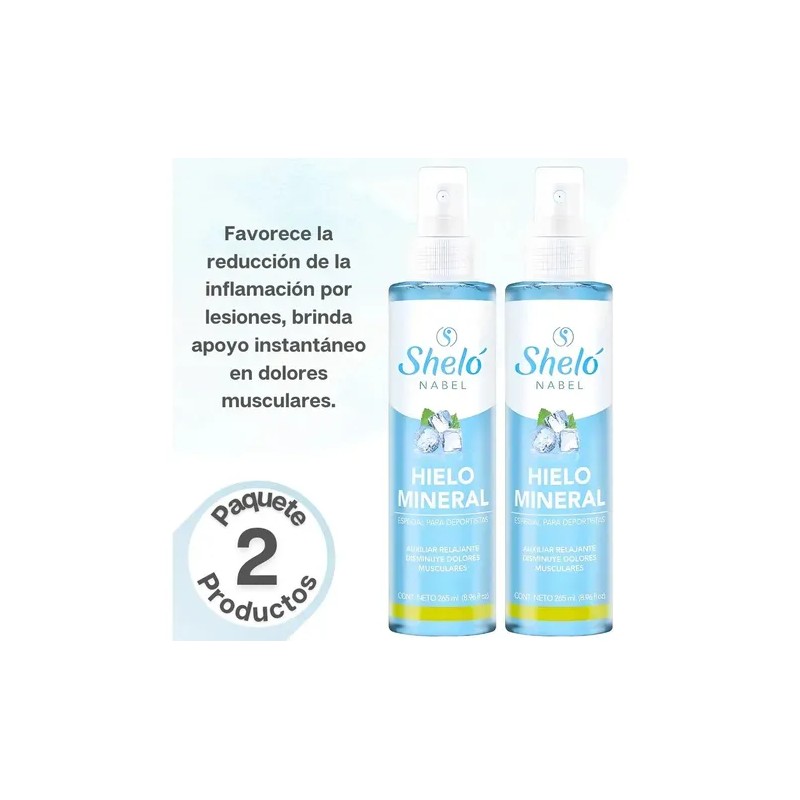 2 Pack Hielo Mineral Sheló Nabel Mentol Relajante Muscular