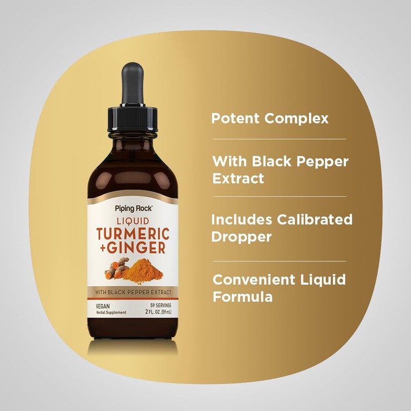 Piping Rock Turmeric and Ginger Liquid Drops | 2 Fl