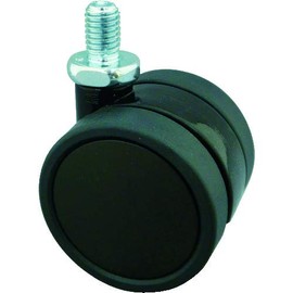 TRUSCO Screw-in Dual Wheel Caster, Elastomer Wheels, Freely, φ2.0 inches (50 mm), M8, TDE50-M8, Black