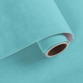 VaryPaper 15.7" x 78.7" Aqua Blue Velvet Fabric Self Adhesive Felt Drawer Liner Soft Fabric Flocking Lining for Jewelry Box Dresser Shelves Velvet Wallpaper Peel and Stick Large Felt Sheets for Crafts