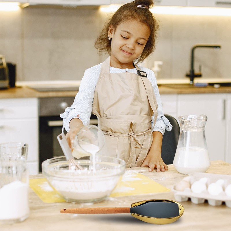 Hasense Spoon Rest for Stove Top, Ceramic Gold Spoon Holder