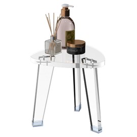 GOIOOIA Acrylic Corner Shower Stool for Shaving Legs 11.65" D X 11.94" W X 12.2" H, Heavy Duty Shower Foot Rest, for Inside Shower, Waterproof Non-Slip