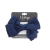Navy Suede Bow Clip Small Hair Bow