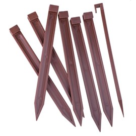 Landscape Edging Spikes, 60 Pcs 10 Inch Garden Stakes Anchoring Spikes for Paver Edging, Weed Barriers, Turf, Tent, Weed Barrier, Timber, Carpentry, Tent etc. (60, Brown)