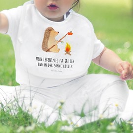 Mr. & Mrs. Panda Organic Baby Bib Hedgehog Grillt, White