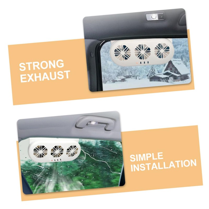 BUGUUYO Car Ventilation Fan USB Conditioner Three Air Outlets Compatible