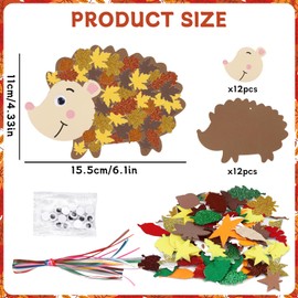 Autumn Craft Set for Children 12 Hedgehogs Decoration Crafts Autumn Children Rub on Sticker Craft Templates Craft Ideas Children's Birthday Craft Set Summer Children's Birthday Activity Birthday Party