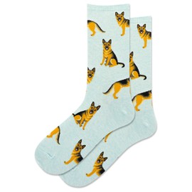 Hot Sox Women's German Shepherd Crew Socks 1 Pair, Mint Melange, Women's 9-11 Shoe