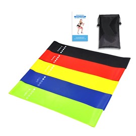 Training Resistance Bands Set For Men and Women, Exercise Bands Pack of 5 Different Levels, Elastic Training Bands for Home and Gym Yoga, Stretching, Pilates Strength Workout, Gym Equipment