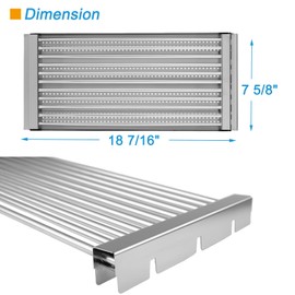18 7/16" x 7 5/8" Stamped Stainless Steel Cooking Grate & Emitter Set for Charbroil Tru-Infrared Pre-2015 463271314 463241414 463271313 466241413 463224912 for Charbroil Grill Replacement Parts