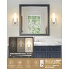 Emak Brushed Nickel Wall Sconces, 2 Light Bathroom Light Fixtures