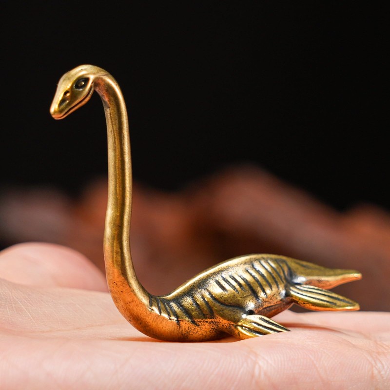 CHOVY 1PC Solid Brass Loch Ness Monster Figurine - Enigmatic