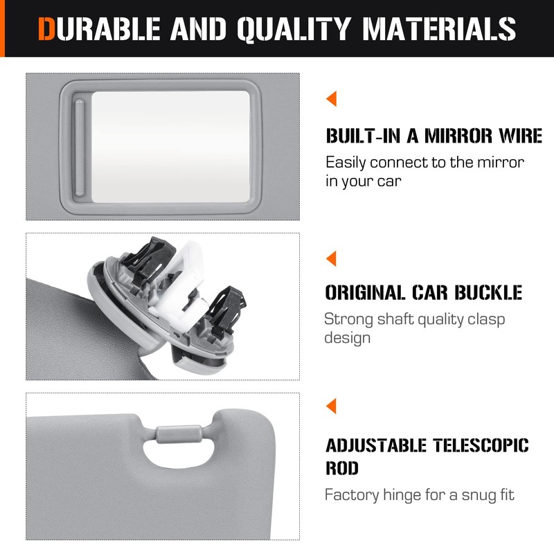 Sun Visor with Vanity Light for 2006-2013 Toyota RAV4, Left