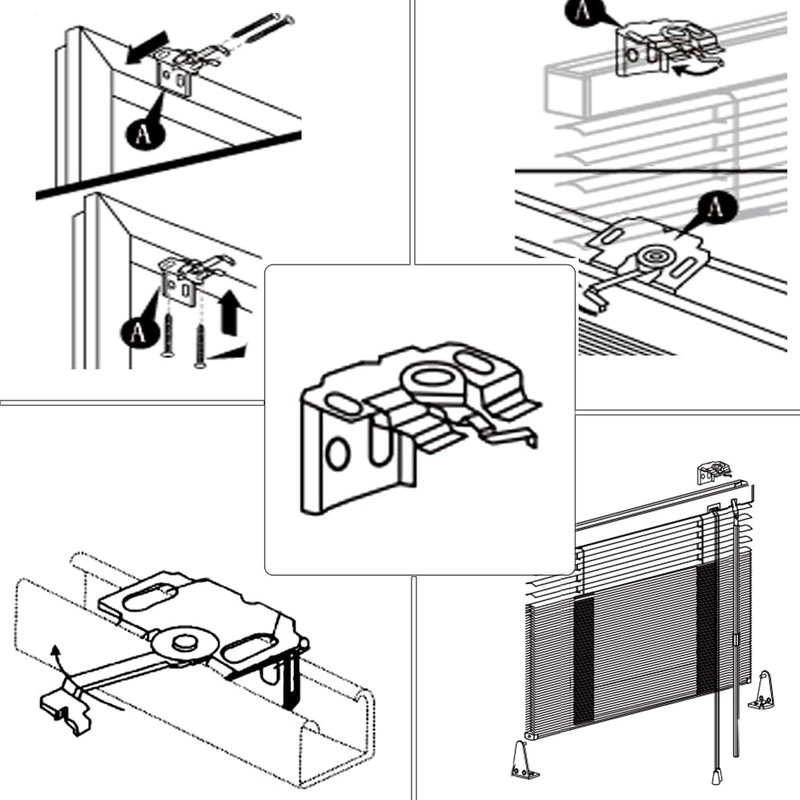 iYueMps 2set Venetian blind Brackets need to drill + Blind-click