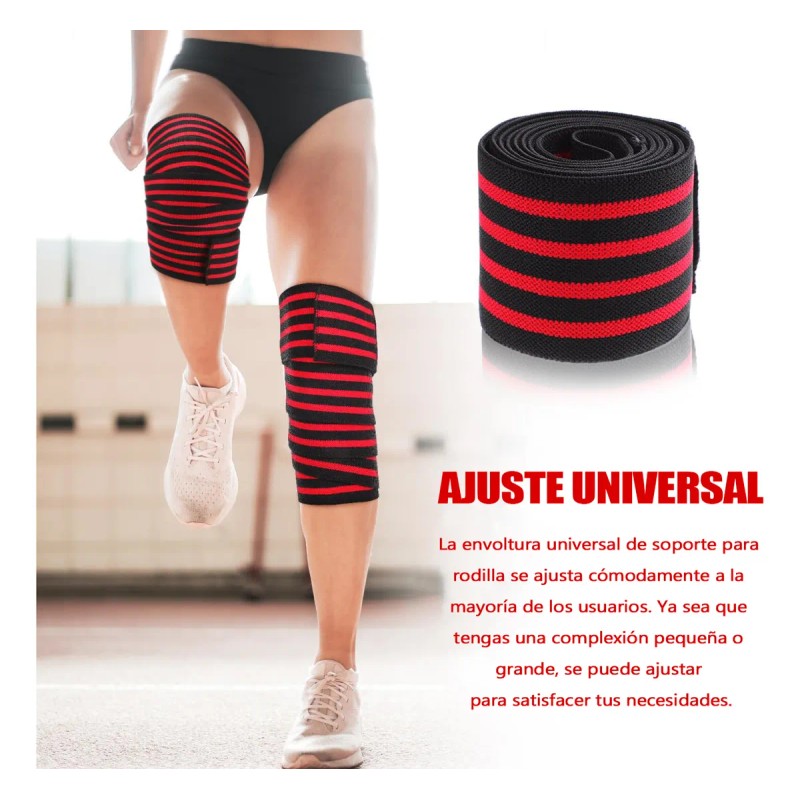 1 Par Vendas Para Rodilla Knee Wraps Elastica Rodilleras Gym