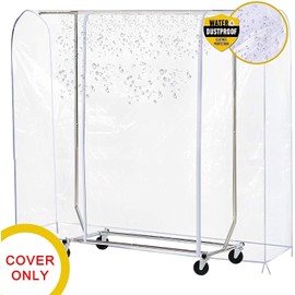 Garment Rack Cover for Clothes Rack Cover with 2 Durable Zipper/Clothing Waterproof, Dustproof Protector, PEVA, Clear (L/71x32x60 inch)