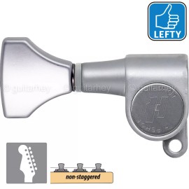 Hipshot NEW Hipshot Classic Mini Tuners LEFTY 6 in line NON-Staggered HS Buttons - SATIN