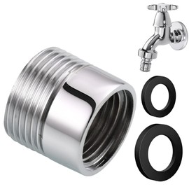 Hose Thread Connection Adapter 1/2 Inch Female to 3/4 Inch Tap Adapter, Garden Hose Connection Brass Thread Adapter for Washing Machine Hose, Dishwasher, Garden