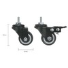 ZIIYAN 1.5 inch Stem Caster Wheels, Black Threaded Stem Caster