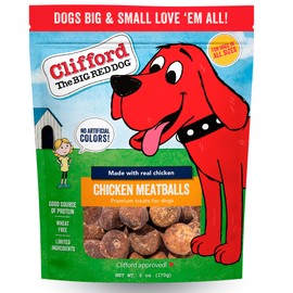 Clifford® Chicken Meatballs for Dogs | Natural Dog Treats for All Breed Dogs | Real Chicken Training Treats for Dogs, Wheat Free, Rawhide Free Small Dog Treats - Limited Ingredients (6oz)