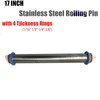 IntXanth Stainless Steel Rolling Pin with Thickness Rings, 17 Inches