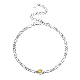 Dainty Bracelets For Women November Birthstone Thin Figaro Chain Bracelet Adjustable