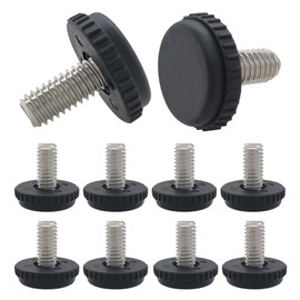 Hooshing 10PCS 1/4-20 Stainless Steel Adjustable Furniture Levelers Screw in Threaded Levenling Feet Glide for Furniture Legs, Table, Chair, Cabinet