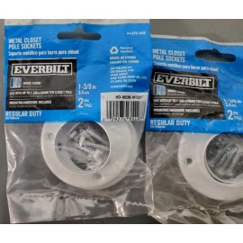 Finish Metal Closet Pole Sockets - Everbilt - White Finish - 1-3/8" #470443