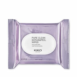 KIKO Milano Pure Clean Scrub & Peel, 20 Wipes 2 in 1 for Deep Exfoliation and a Refreshed Face