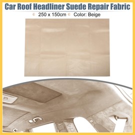 REPAIROCK Suede Headliner Fabric 98" Length x 60" Width Foam Backed for Car Truck RV SUV Interior Trim Protect Aging Broken Faded DIY Repair Replacement Beige Auto Replacement Parts