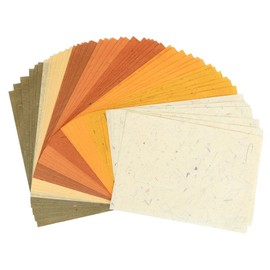 RATREE 888 A5 50 Sheets Natural Fiber Mulberry Tree, Banana Bark Mulberry Paper, Brown Tone, Rectangular Origami Paper for DIY Crafts, 8.3" x 5.8"