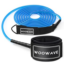 WOOWAVE Surfboard Leash Premium Surf Leash SUP Leg Rope Straight 6/7/8/9 feet for All Types of Surfboards
