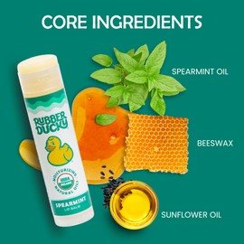 Rubber Ducky Sunscreen - Organic Lip Balm for Women, All Natural Stick with Vitamin E - Moisturizing & Hydrating Lip Balm for Dry Lips - Untinted and Non-Toxic Lip Care - Spearmint, 3 Pack
