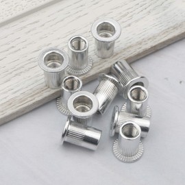 Pxyelec M6 Flat Head Aluminium Rivet Nut Blind Insert Nut 6 mm Pack of 100