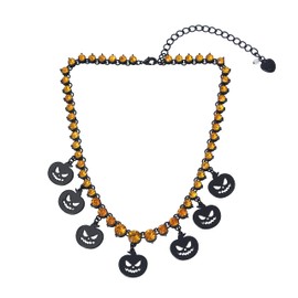 Betsey Johnson Pumpkin Bib Necklace, Metal, No Gemstone