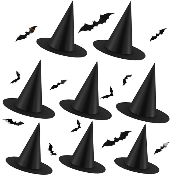 Tmflexe 8 Halloween Witch Hats Costume Accessories Party Decorations for