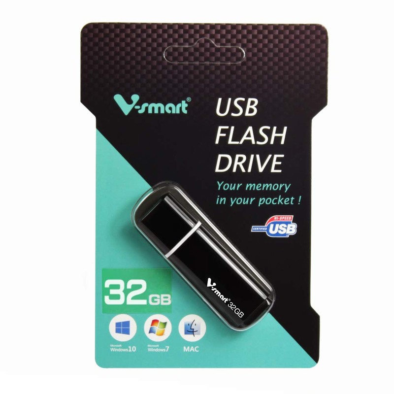 V-SMART Pack de funda de plástico USB memoria flash, USB