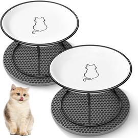FoiiLiio Ceramic Cat Feeding Bowl Set of 2