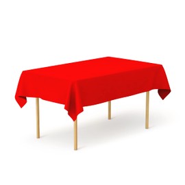 Pomp Red 60" x 102" Inch Premium Polyester Tablecloth | Wrinkle + Stain Resistant Easy Care Fabric | Fits 6FT Rectangle Table
