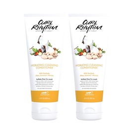 Curl Rhythm Hydrating Cleanser Conditioner - Co-wash with Shea, Marula, and Coconut - Curly Hair Conditioner - Removes Dirt and Buildup - 2 pc