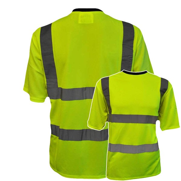 Yellow Hi Vis T-Shirt Reflective Safety Tee Shirt, Conforms to