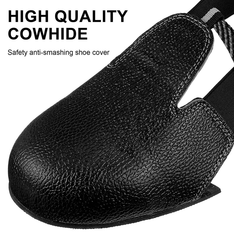 NUOBESTY Safety Shoe Covers, Anti-Smash Leather Overshoes with Slip-Resistant Sole,