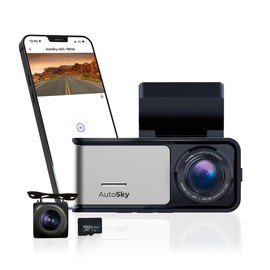 AUTOSKY 4K Dual Dash Cam for Cars – Front 4K Ultra HD & Rear 1080P Camera with GPS, WiFi, G-Sensor, Loop & Time-Lapse Recording – Model ADC-888