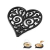 Black Heart Cast Iron Trivet for Kitchen & Dining -