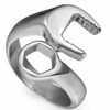 Jude Jewelers Stainless Steel Wrench Style Biker Ring, Metal, Cubic