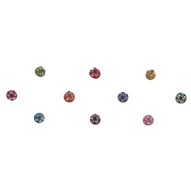 Generic Bindi with stone border Indian Crafts Bindi for women Face Jewels Diamond Cut Bindi Indian Round Bindi Women Bollywood Party Forehead Face Sticker Stone Bindi (multicolour with silver boder)