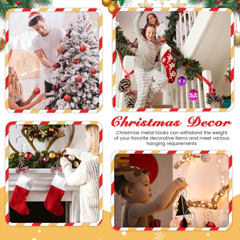 200 Pcs Christmas Ornaments Hooks, 2 Inch and 3.1 Inch